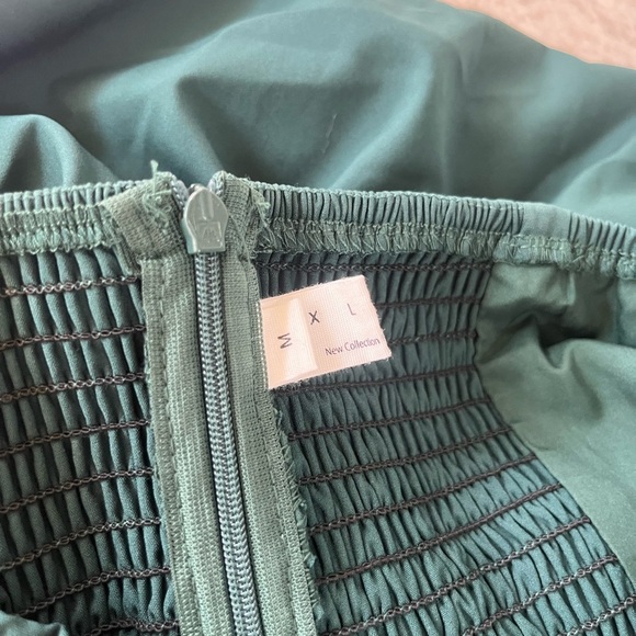 Green Bishop Sleeve Square Neck Sundress - Picture 6 of 6